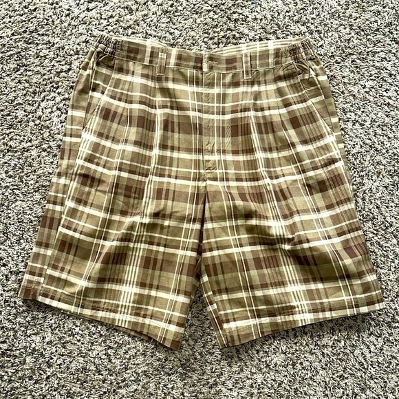 King Size men’s brown/tan plaid golf shorts Size 40 Tall - Picture 1 of 5